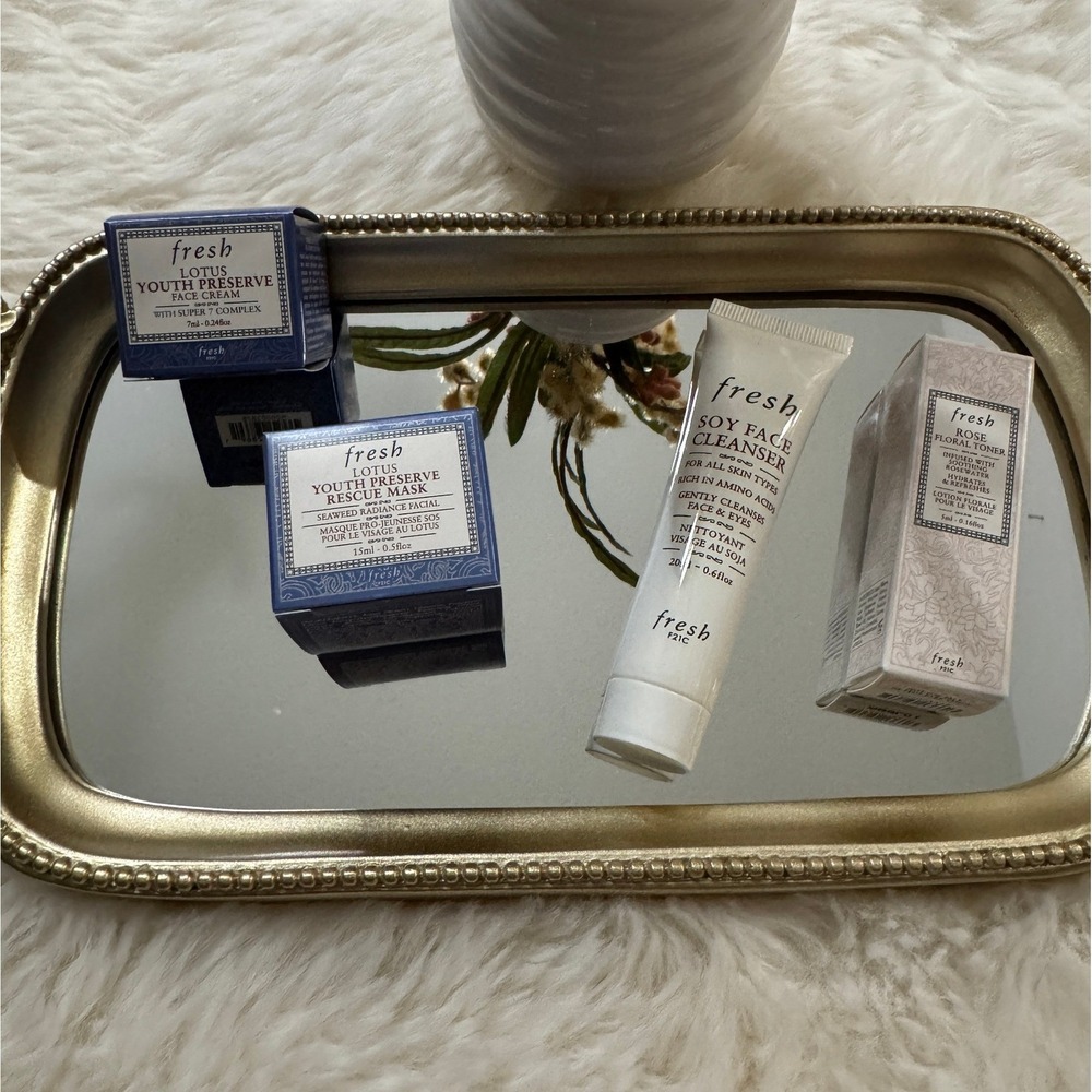 Fresh Skincare Mini Travel Size Set Soy Cleanser Rose Lotion Mask